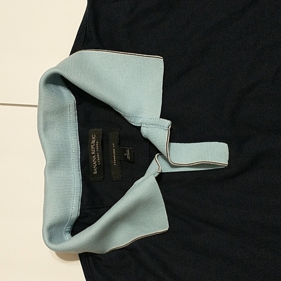 Banana Republic nave blue polo standard fit mens Size Large - Picture 2 of 8